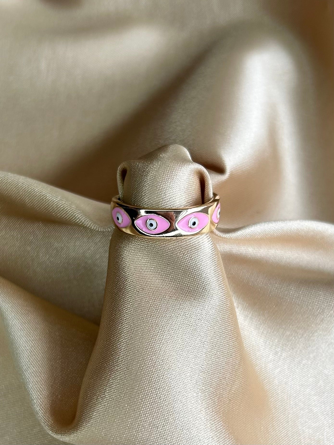 Anillo Ojos Turcos Rosa