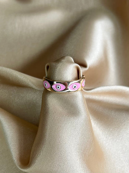 Anillo Ojos Turcos Rosa